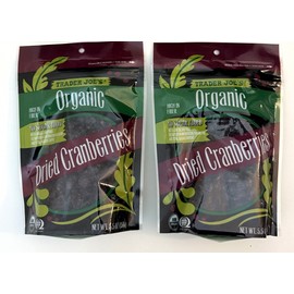 Trader Joe's 2 Pack Trader Joe's Organic Dried Fruit Cranberries No Sugar Added 5.5oz Each