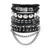 Eigso Custom Constellation Leather Bracelets for Men Women Rivets Punk