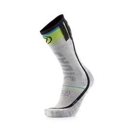 Sidas Unisex Ski Race S.E.T Heated Breathable Insulated Moisture-Wicking Thin Skiing Socks for Ski Athletes | Winter Sports, Gray, 37-38