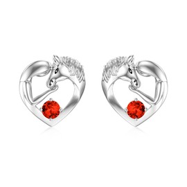 Horse Earrings Sterling Silver 925 Girls Children's Stud Earrings Horse Jewellery Birthday Gifts for Girls Women Daughter Granddaughter, Crystal, Crystal