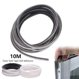 Weather Stripping Brush, 32.8FT Pile Self Adhesive Weather Stripping, Weatherstrip Door Sweep Brush Seal Strip for Sliding Windows/Doors Frame Side (3/8 x 3/8 Inch (9 x 9 mm), White)