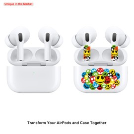 RockMax for AirPods Pro Skin, Custom Stickers Compatible with AirPod Case 2nd Generation, Cute Pixel Finger Heart Art Skin for Air Pods and Charging Case, Great Gift for Girls and Women