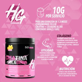 Creatina  Colgeno Suplemento Monohidratada Heragen 500g Mango-                                                                                        