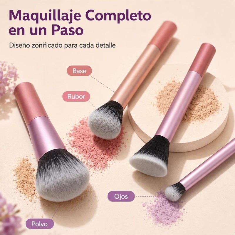 Brochas de Maquillaje Profesional 15 Set,Face Base Set,Maquillaje con Esponja