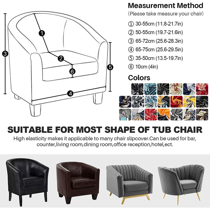 ele ELEOPTION Tub Chair Covers 2 Piece Set - Upgraded