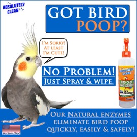 Absolutely Clean Amazing Bird Cage Cleaner and Deodorizer - Just Spray/Wipe - Safely & Easily Removes Bird Messes Quickly and Easily - Made in The US - Fragrance Free (16oz Pack of 1)