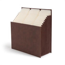 Smead Expanding 12-Pocket Stadium File, for Files and Documents, Expanding (Brown, 12.75" x 13.75")