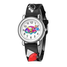 LIWEARE Children's watches, children's watch, 3D cartoon children's watches, easy to read numbers, vehicle pattern for boys, girls, children, black, Strap.