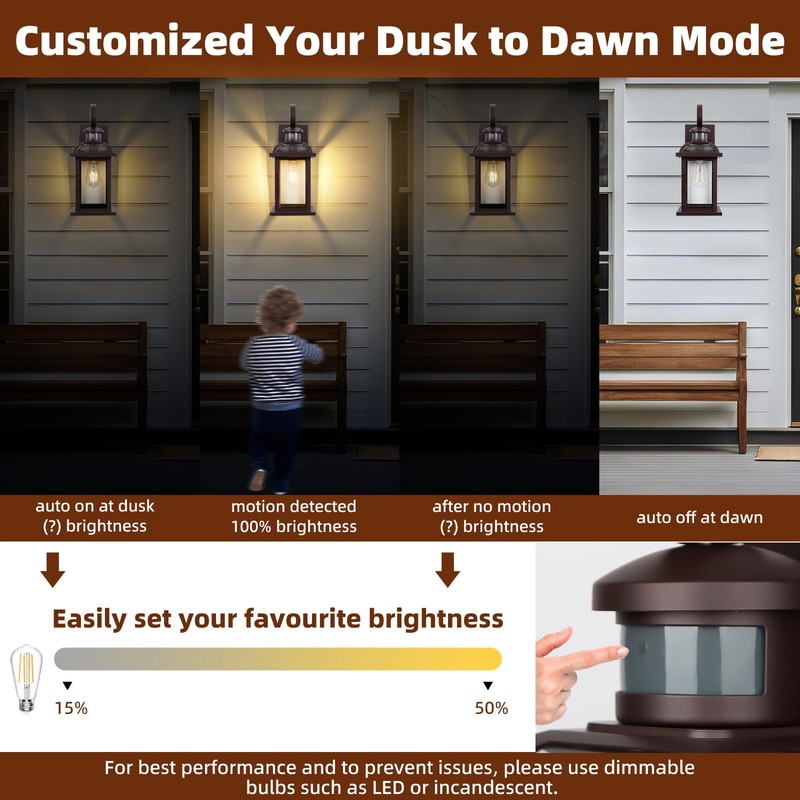 Roravilila Motion Sensor Outdoor Light Fixtures Oil Rubbed Bronze