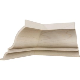 2 13/16"P x 3 1/2"H WM48 Americraft Solid Hardwood Stain Grade MiterLink Crown Moulding Inside Corner, Maple (Matches Moulding MLDW01X04WM48MA)