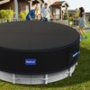 Holiwei 18 Ft Round Pool Cover with Reflective Strips, 420D