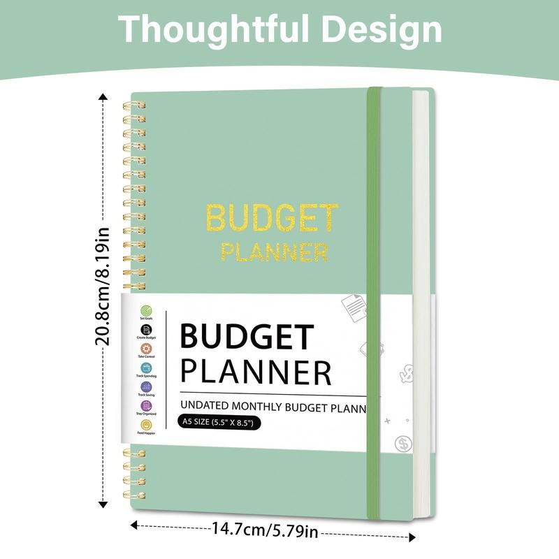 Budget Planner, A5 Budget Planner with Expense Tracker Notebook, Undated