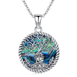 Odinstone Tree of Life Necklace, 925 Silver, Tree of Life Necklace, Women's Pendant, Jewellery Amulet, Family with for Women, Girls, Mother, Sterling Silver, Cubic Zirconia