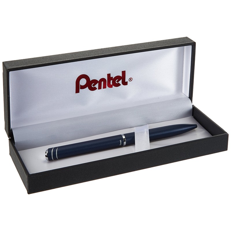 Pentel BL2007 Roller EnerGel Philography Metal Barrel, Dark Blue Barrel
