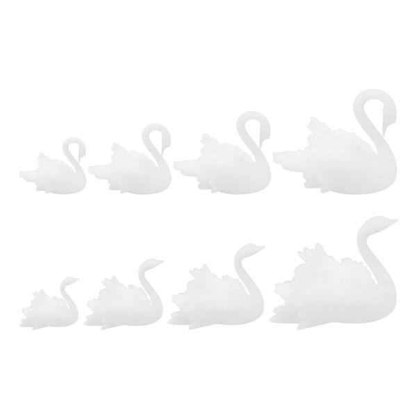 Micro Traders 8pcs 3D Mini Swan Resin Molds for Jewelry Making Crystal Silicone Resin Molds for Pendant Jewelry Necklace DIY Decoration White