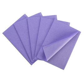Disposable Dental Patient Bibs, 3 Layer 50 Pack Paper Towel Bibs 13"x18" with Poly Back, Tattoo, Dental, Medical, Nail Tray or Table Covers (Lavender)