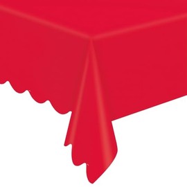 Unique Elegant Valentine Red Scalloped Edge Paper Tablecover - (54" x 108") 1 Piece - Perfect for Everyday Use, Formal and Casual Dining, and Any Occasion