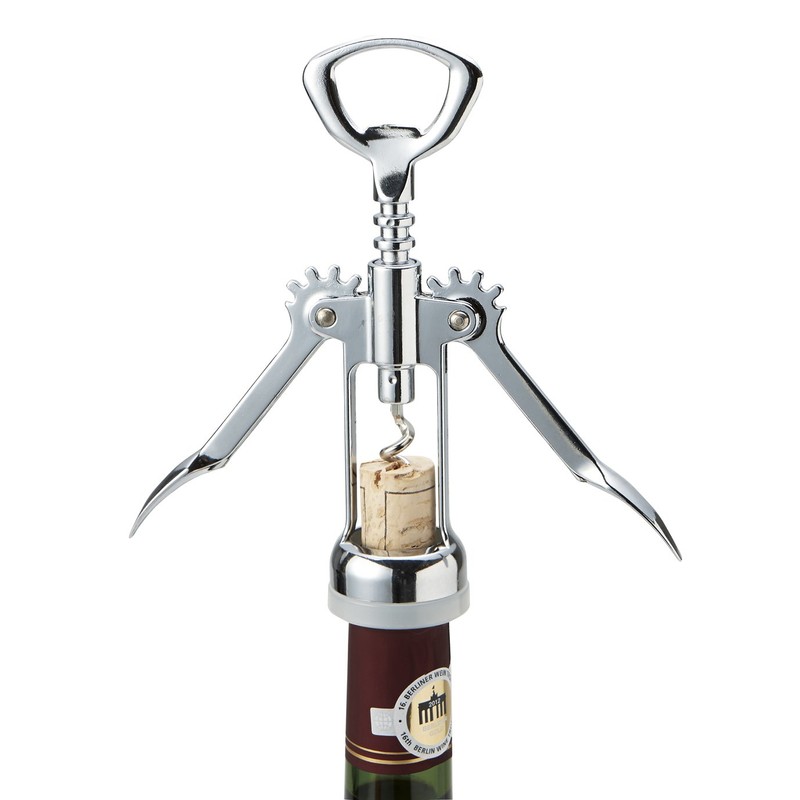 Ghidini PUI041 Commercial Wing Wine Opener Chrome, Body: Zinc Alloy
