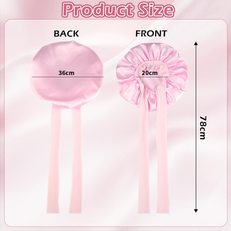Adjustable Satin Sleep Bonnet with Elastic Band for Women, Silk