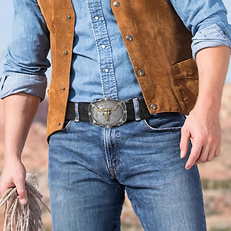 SANSTHS Ratchet Cowboy Belt, Western Ratchet Belts for Men Ratchet