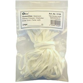 Yline 3130 Rubber Band Width 5 mm White Rubber Band Mouth Guard Rubber Sold by the Metre