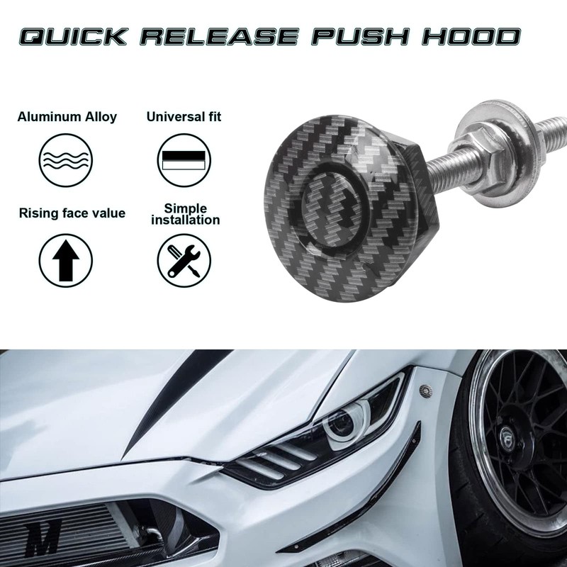 Xotic Tech Bumper Hood Lock Lid Kit Push Button Quick
