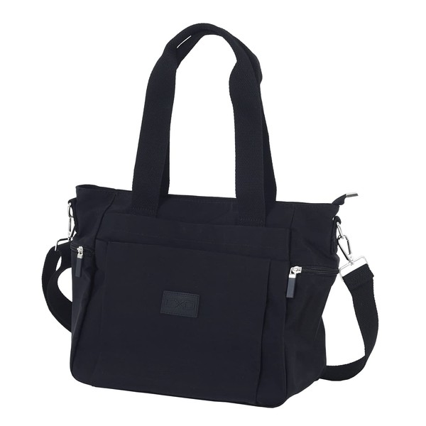 CxO Tote Bag, Ultra Lightweight 16.9 oz (480 g), Perfect for Work or School, 9 Pockets, Shoulder Bag, Large Capacity, Freestanding, Tote Bag, Shoulder Bag, Mother's Bag, Business Bag, Women's, Men's, Black