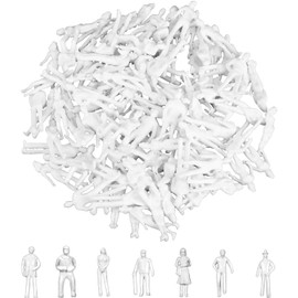 50 Pieces Model Figures White Unpainted Various Standing Figures Passers-by Track H0 1:50, Various Poses Miniature People, People Figurine for Architectural Planning Project Model Railway