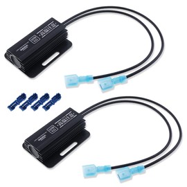 SEEK products High Fla Prevention Resistor, 6Ω, 50 W, Black, Giboshi Finished, Convenient Wiring, One Side Output, With Electro Tap, Turn Signal, For LED Automobiles / Motorcycles (Set of 2)
