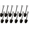 QWloog Magzipo Mini Shovel Shape Spoons,Disposable Plastic Dessert Spoon,Black(100)