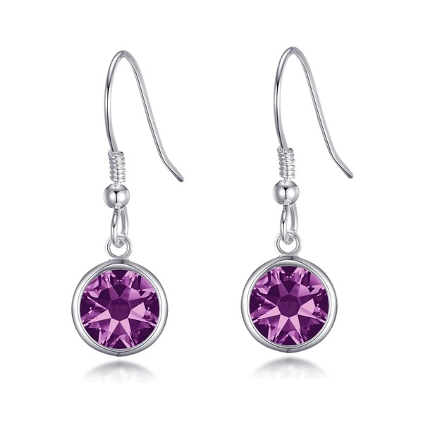 Philip Jones Purple Crystal Drop Earrings Created with Zircondia® Crystals