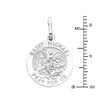 14k White Gold Religious Saint Michael Medal Charm Pendant