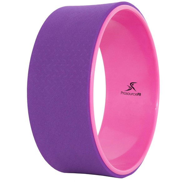 ProsourceFit Yoga Wheel Prop 12” for Improving Yoga Poses & Backbends, Flexibility, Balance, Stretching, Relaxation, Purple/Pink