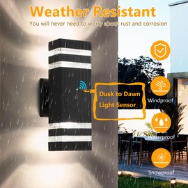 ZSMAIKU 4 Pack Dusk to Dawn Outdoor Wall Light, 14W IP65 3000K 1100LM Warm White Outdoor Lighting, Outdoor Sconce Wall Mount, Square Aluminum Modern Outdoor Lights Patio Garage