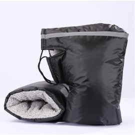 Handlebar Warmers Motorcycle Windproof & Waterproof Handlebar Gloves with Reflective Strips, Motorcycle Handlebar Universal Hand Warmer for Motorcycle Scooter Snowmobile Winterproof Plush Lined