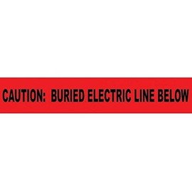 NMC ND3 RE CAUTION: BURIED ELECTRIC LINE BELOW Tape - 3 in. x 1000 ft. Polyethylene Informer Non-Detectable Warning Tape with Black Text on Red Base