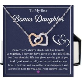 To My Beautiful Stepdaughter Necklace - Step & Bonus Daughter Gifts from Stepmom & Stepdad