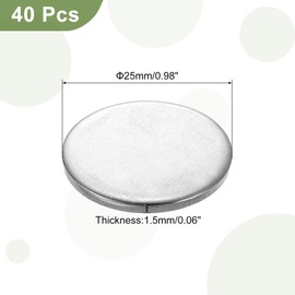 QUARKZMAN Pack of 40 Stainless Steel Engraving Blanks 31/32 Inch (25 mm) Diameter 0.06 Inch (1.5 mm) 304 Stainless Steel Flat Round Plate Round Punch Blank for Crafts Metal Embossing and Jewellery