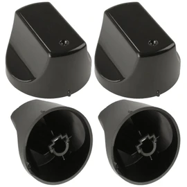 SPARES2GO Black Control Switch Knobs for Hotpoint Oven Cooker (Pack of 4)