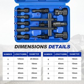 10 Piece Motorcycle Blind Internal Inner Insert Inside Bearing Extractor Puller Tool Kit Motorcycle Inner Bearing Removal Tool Set 8-25MM