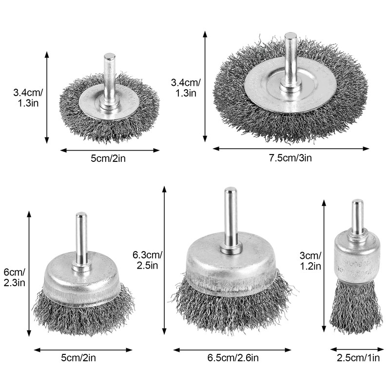 Wire Brush for Drill, Wire Wheel Brush Cup Set, Wire