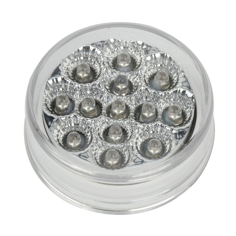 OCPTY 4pcs 2.5inch 13 Led 2Clear Light+2Amber Light Round Trailer