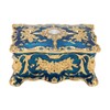 Royalblue Rhinestone Jewelry Box Ring Retro Flower Engraved Earrings Necklace