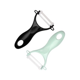 Vegetable Peelers for Kitchen - Ceramic Y Peeler - Potato/Carrot Peeler with Ergonomic Handle & Sharp Blade - Slicer for Veggies, Fruits, 2 Pcs