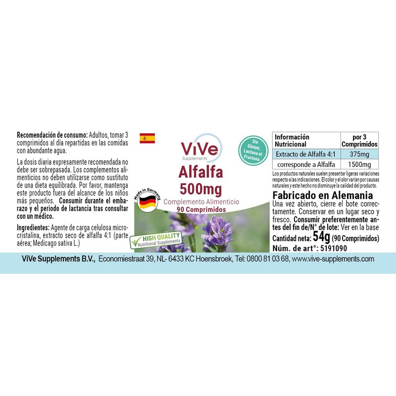 Alfalfa – 90 Tablets – 4x Concentrated Medicago Sativa Extract