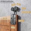 Heavy-Duty Black Exterior Sliding Barn Door Roller Kit, Outdoor Rolling