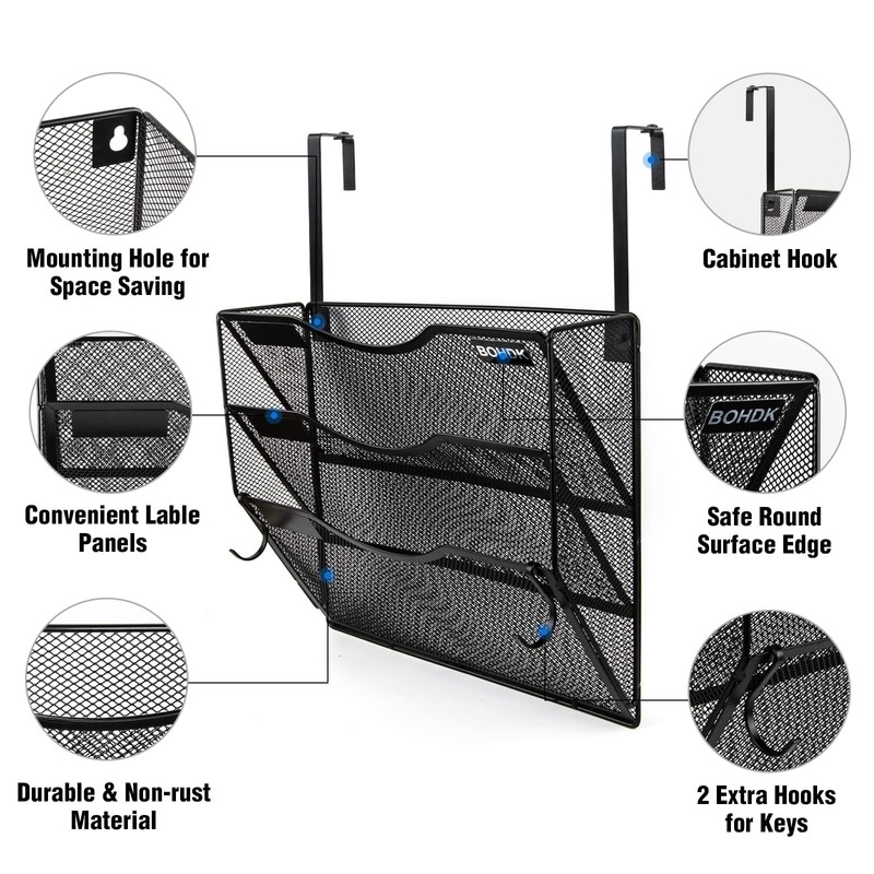 Wall File Organizer, 3 Tire Hanging File Folder Mail Organizer,