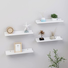 Casafoyer Wall Shelves 4 pcs High Gloss White 15.7"x3.5"x1.2"