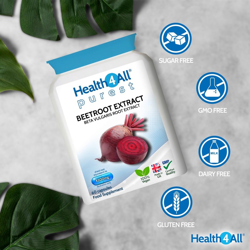 Health4All Beetroot Extract 4500mg per Capsule 60 Capsules (not Tablets)