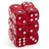 Chessex Translucent 16mm d6 Red w/White Dice Block 12 pipped